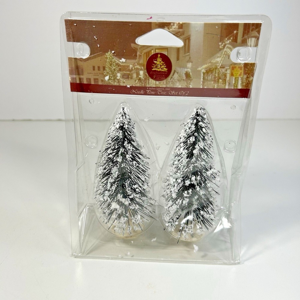 Lemax 2002 Needle Pine Tree, Small set of 2   44083‎  New